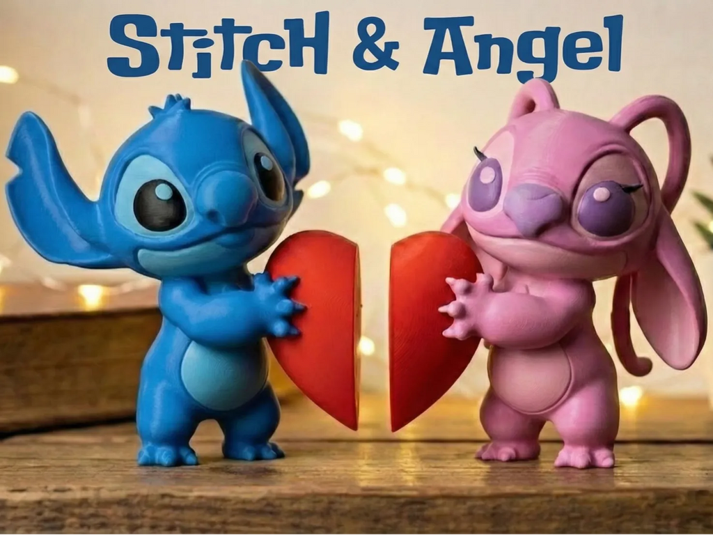Set Figurine Stitch & Angel „HeartConnect” 3D