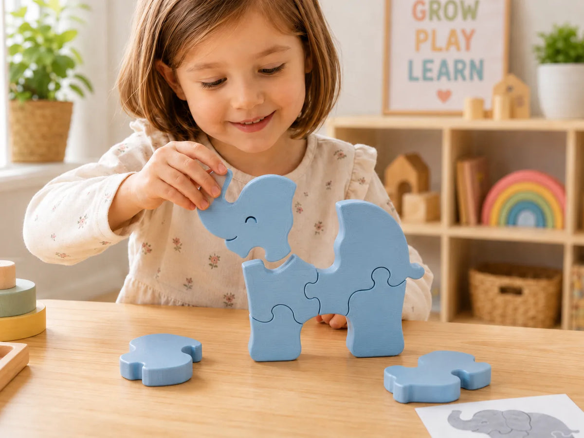 Puzzle Elefant Montessori „EllieFit” 3D