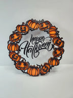 Placă Decorativă de Perete / Coroniță „Happy Halloween” 3D