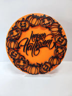 Placă Decorativă de Perete / Coroniță „Happy Halloween” 3D