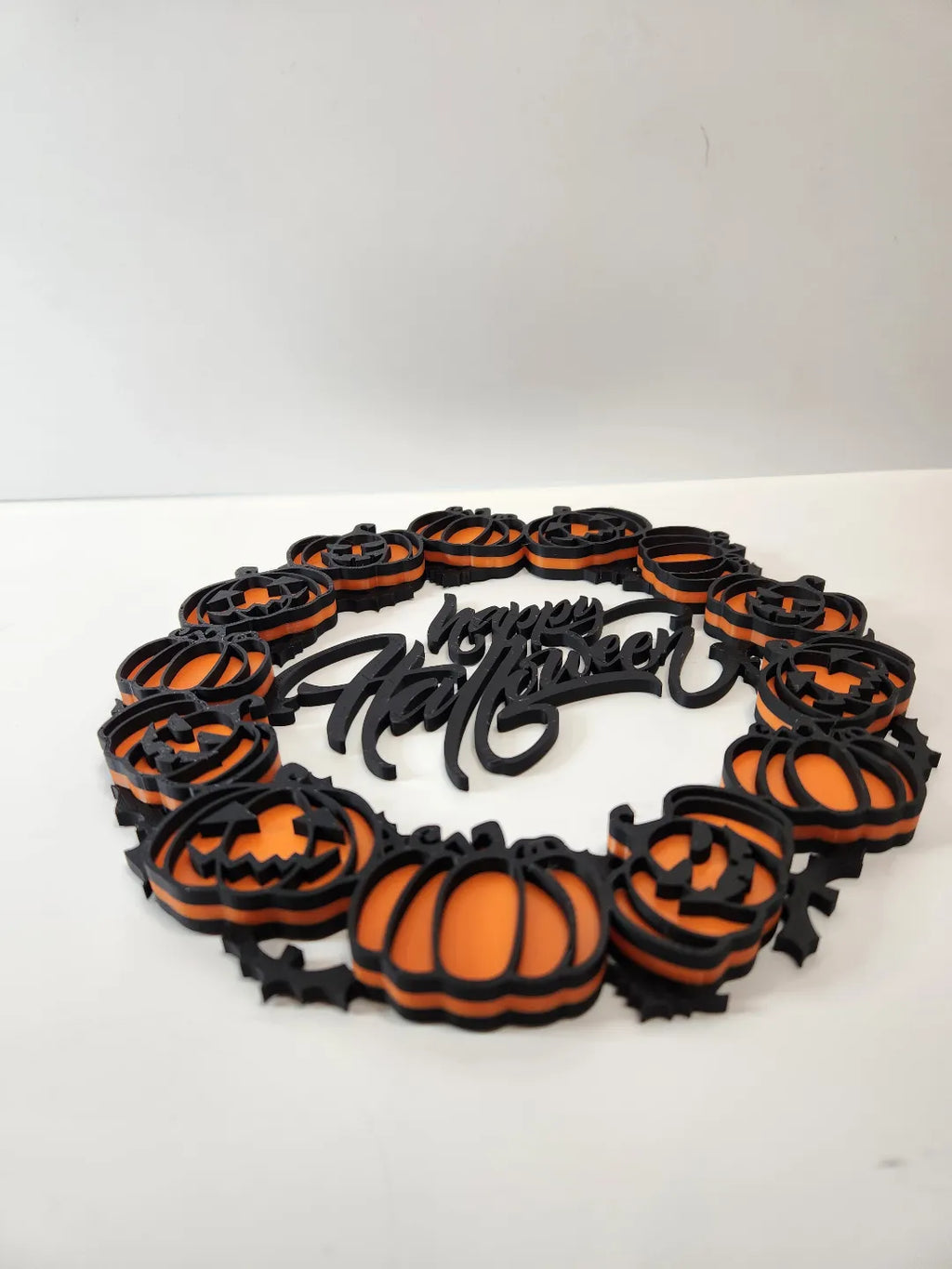 Placă Decorativă de Perete / Coroniță „Happy Halloween” 3D