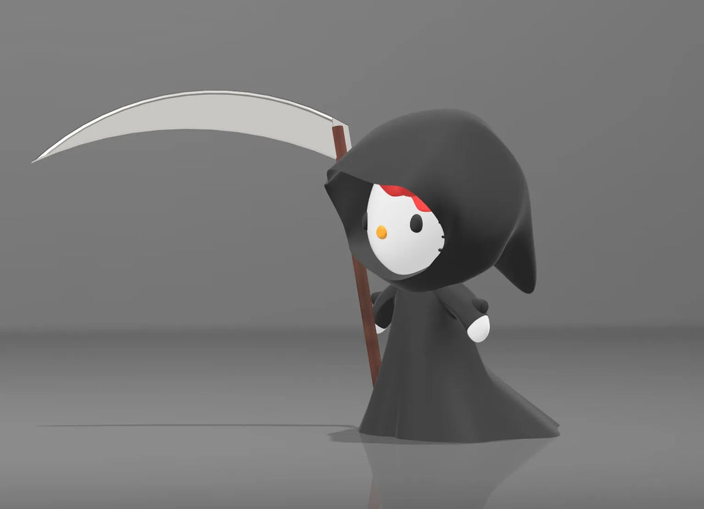 Set Figurine 3D Pisicuță Cosmar / Îngerul Morții „Grim Reaper Kitty Set”