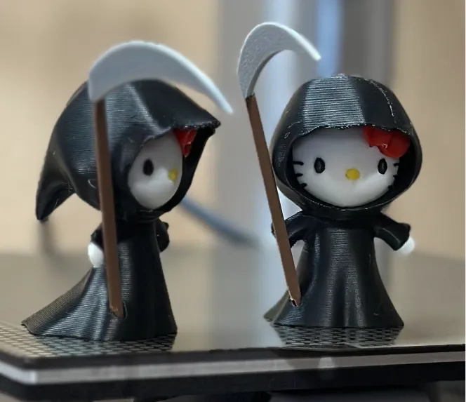 Set Figurine 3D Pisicuță Cosmar / Îngerul Morții „Grim Reaper Kitty Set”