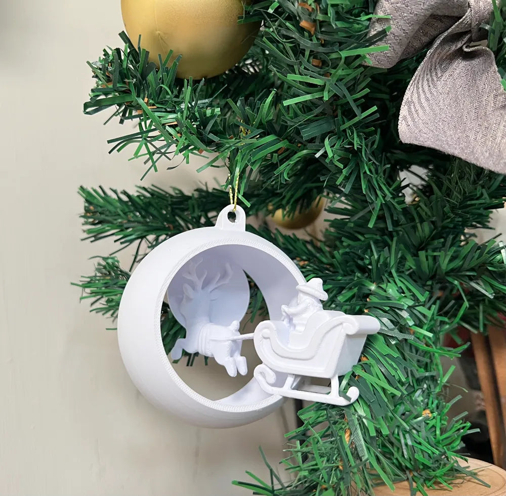 SantaFlight | Glob 3D Dioramă cu Moș Crăciun și Sania