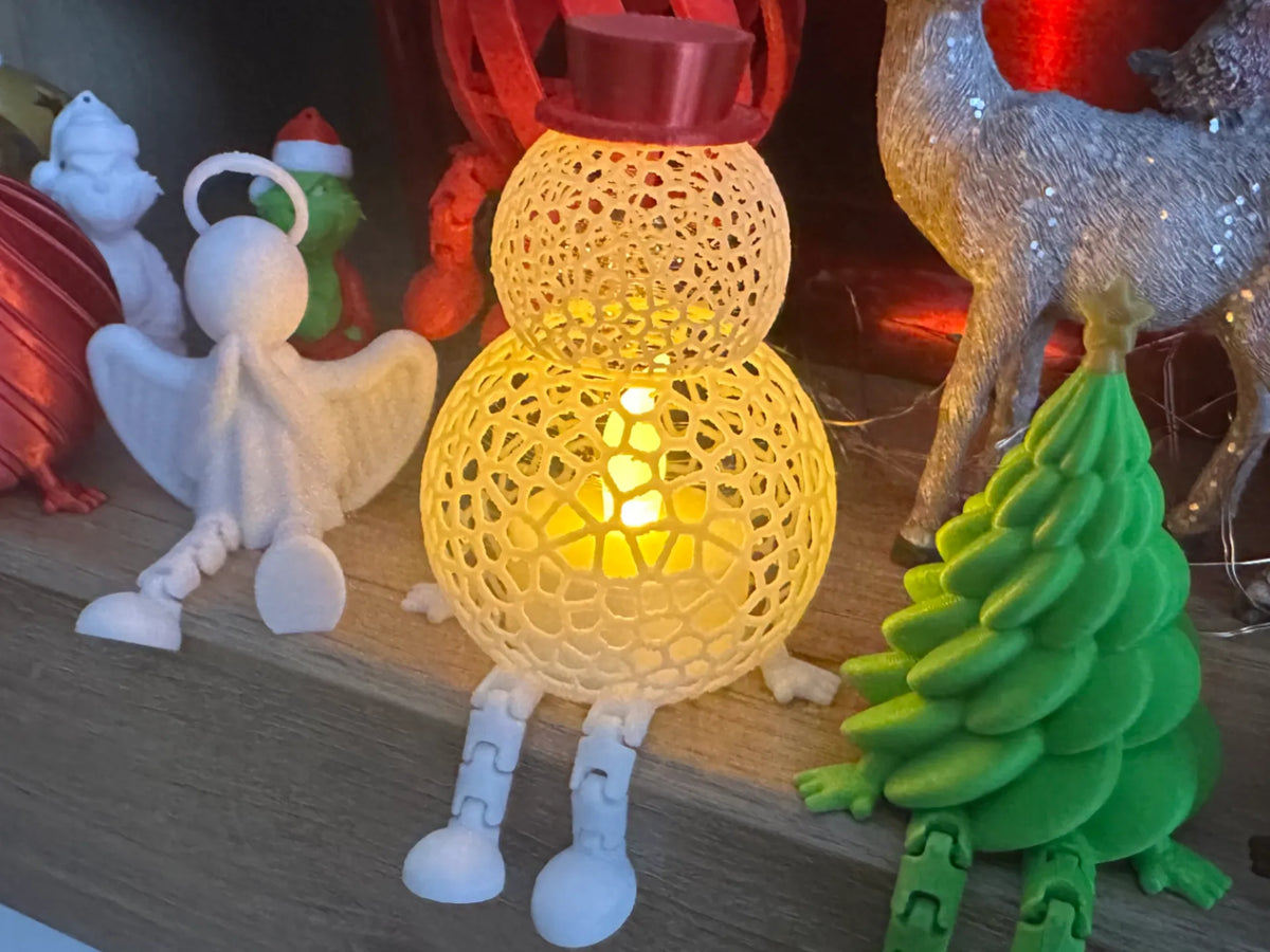GlowBuddy | Om de Zăpadă Luminos 3D cu Picioare Articulate