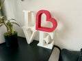 ❤️ LoveBlock 3D | Statuetă Decorativă LOVE cu Inimă Accent