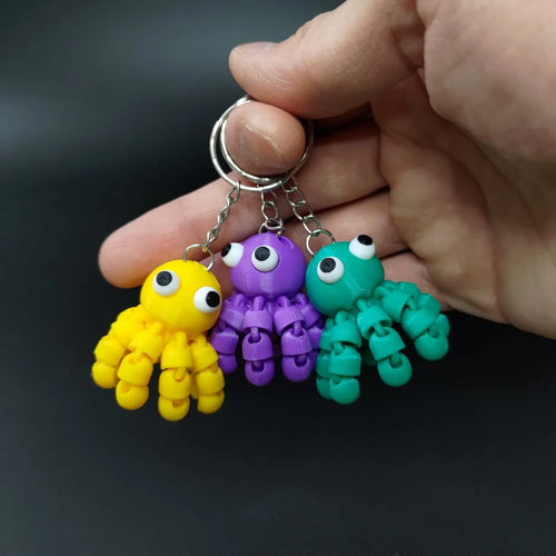 Breloc 3D Caracatiță Articulată „Mini Articulated Octopus Keychain”