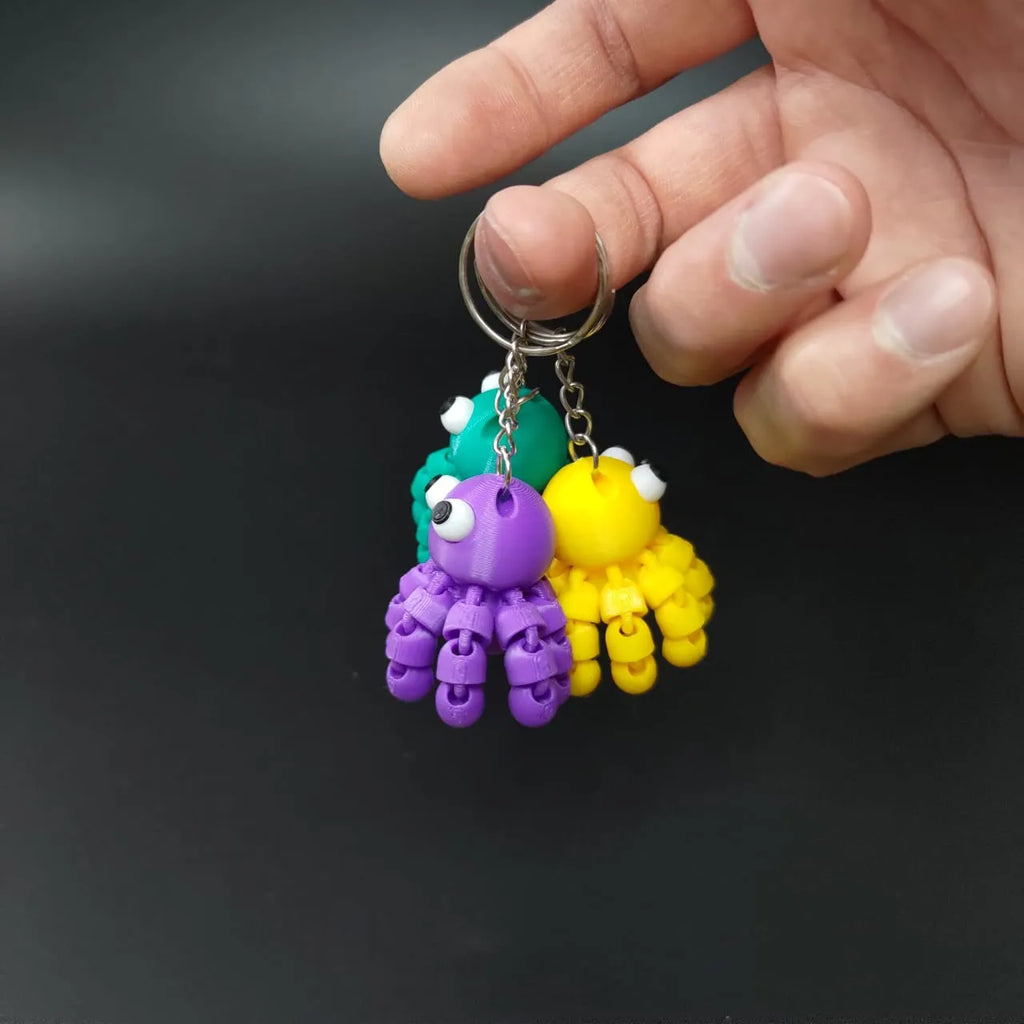 Breloc 3D Caracatiță Articulată „Mini Articulated Octopus Keychain”