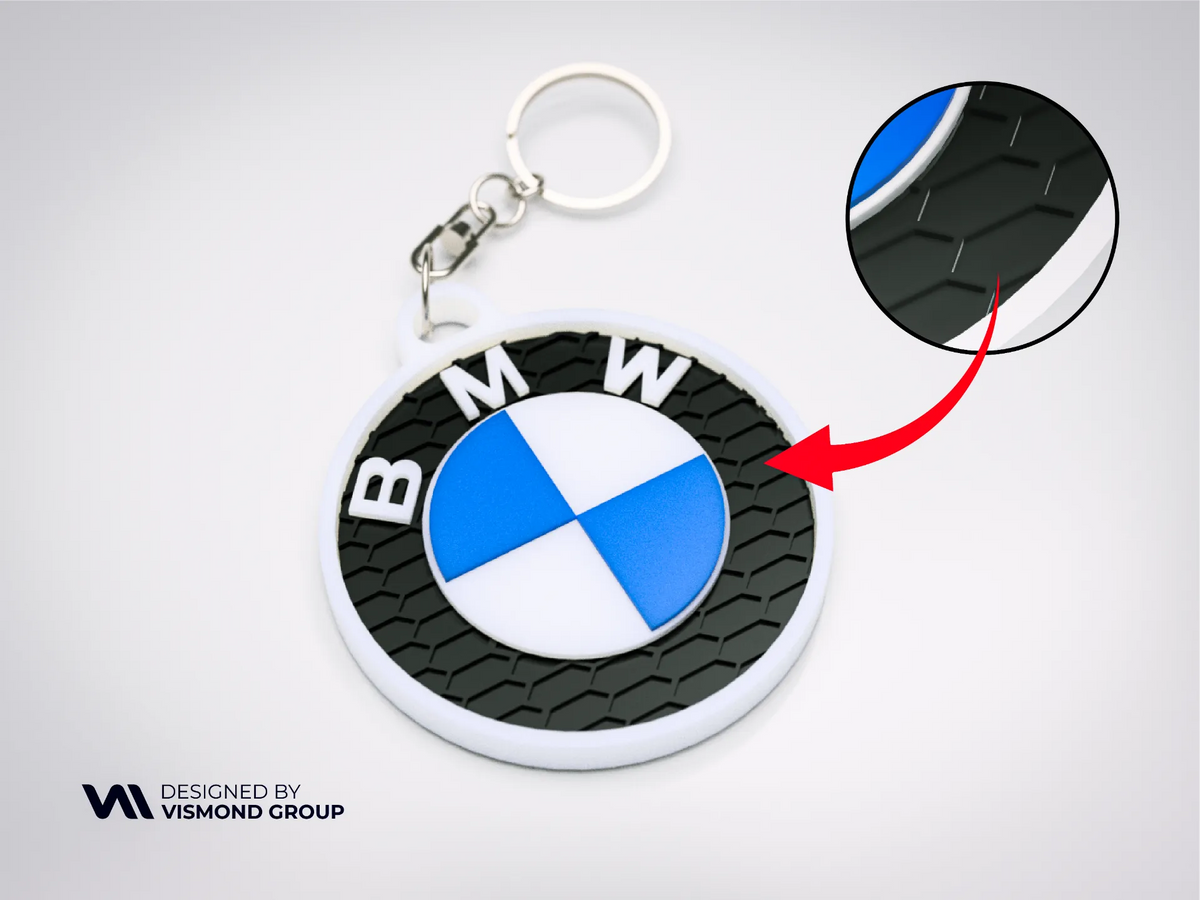 🏎‍🟀 BimmerTire | Breloc 3D Auto BMW cu Profil de Anvelopă
