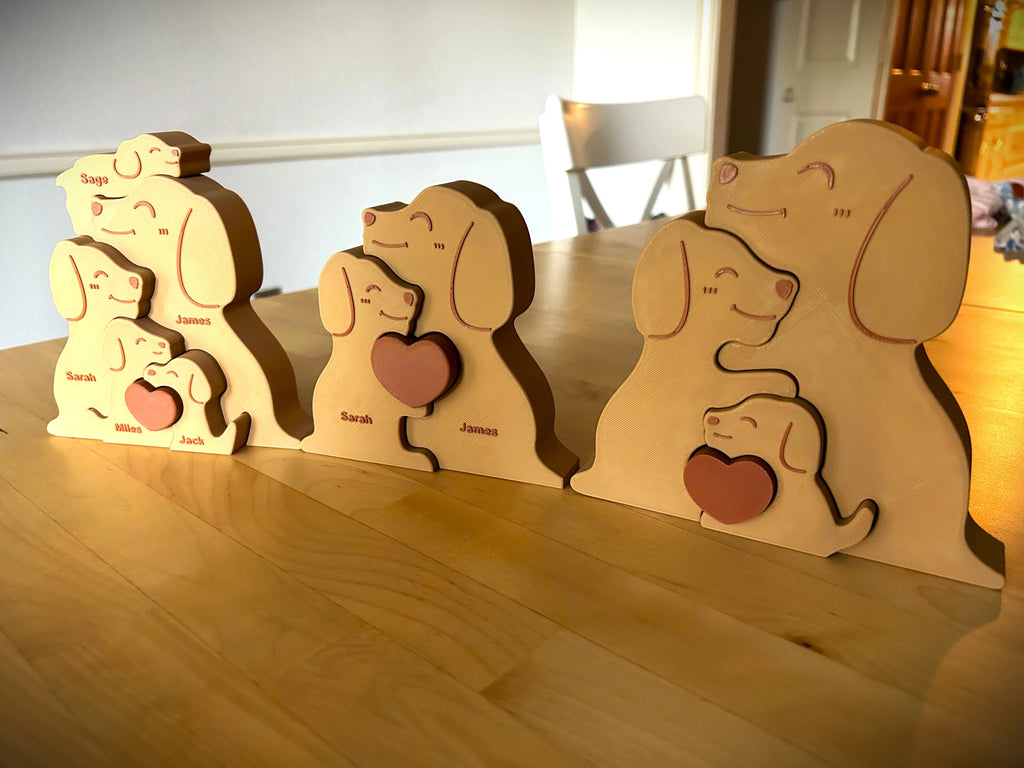 Puzzle Familie Cățeluși „PawsFamily” 3D
