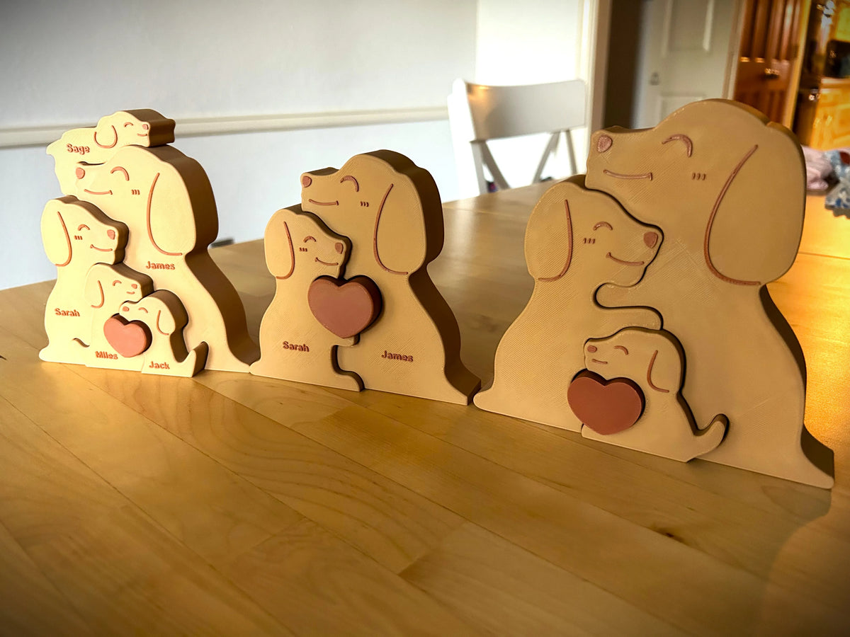Puzzle Familie Cățeluși „PawsFamily” 3D