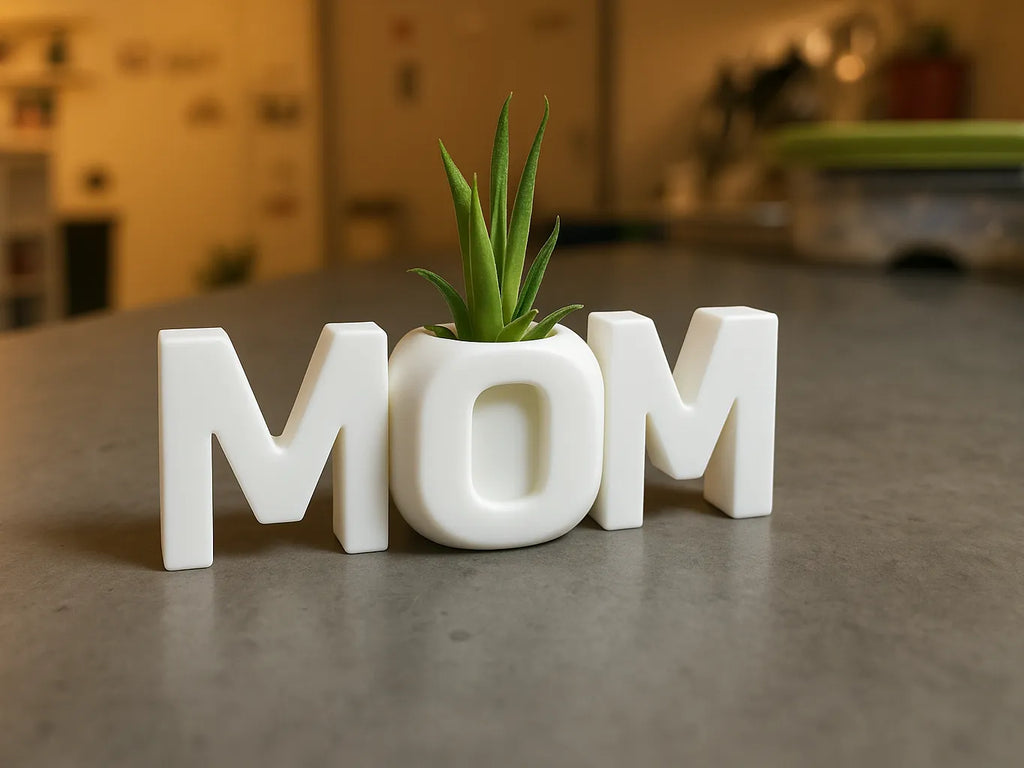 🌱 MomPlanter 3D | Suport Decorativ MOM cu Ghiveci Miniatural