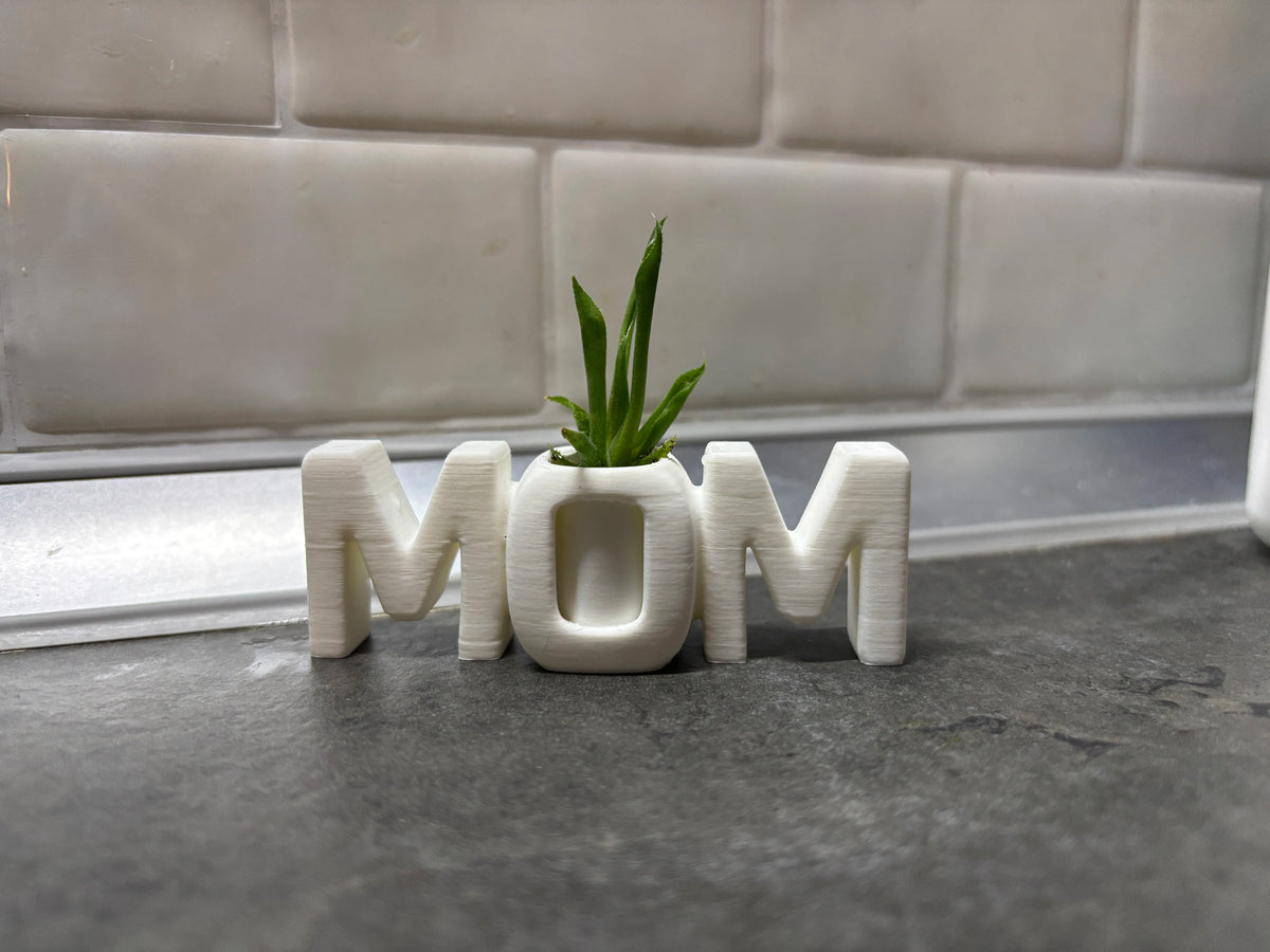 🌱 MomPlanter 3D | Suport Decorativ MOM cu Ghiveci Miniatural