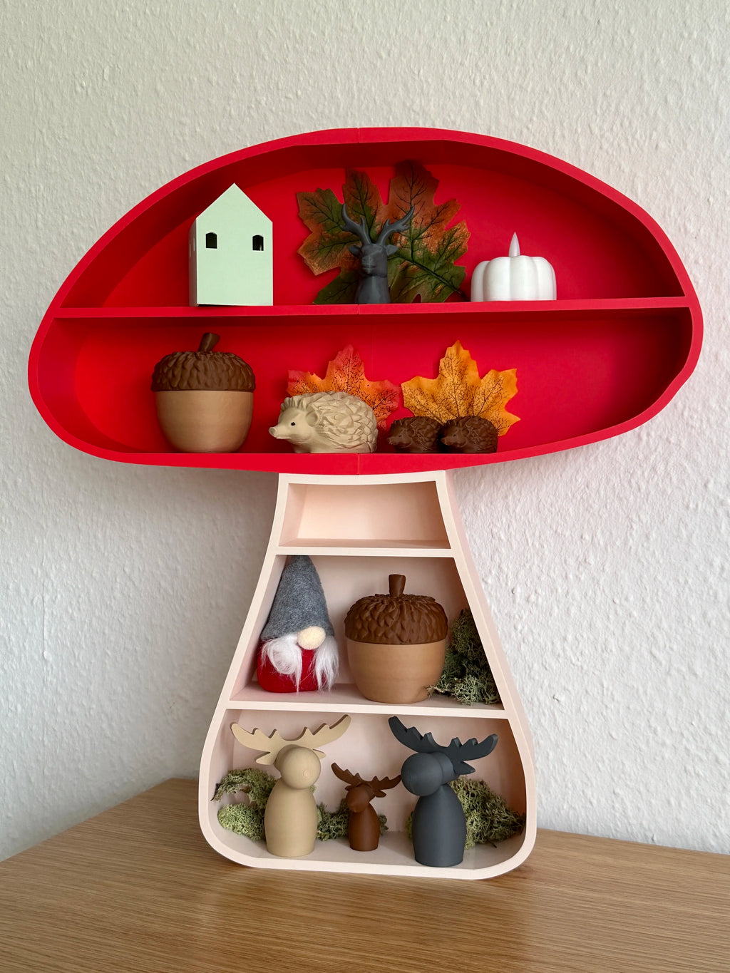 Mini-Raft Decorativ sub Formă de Ciupercă „MushroomShelf” 3D