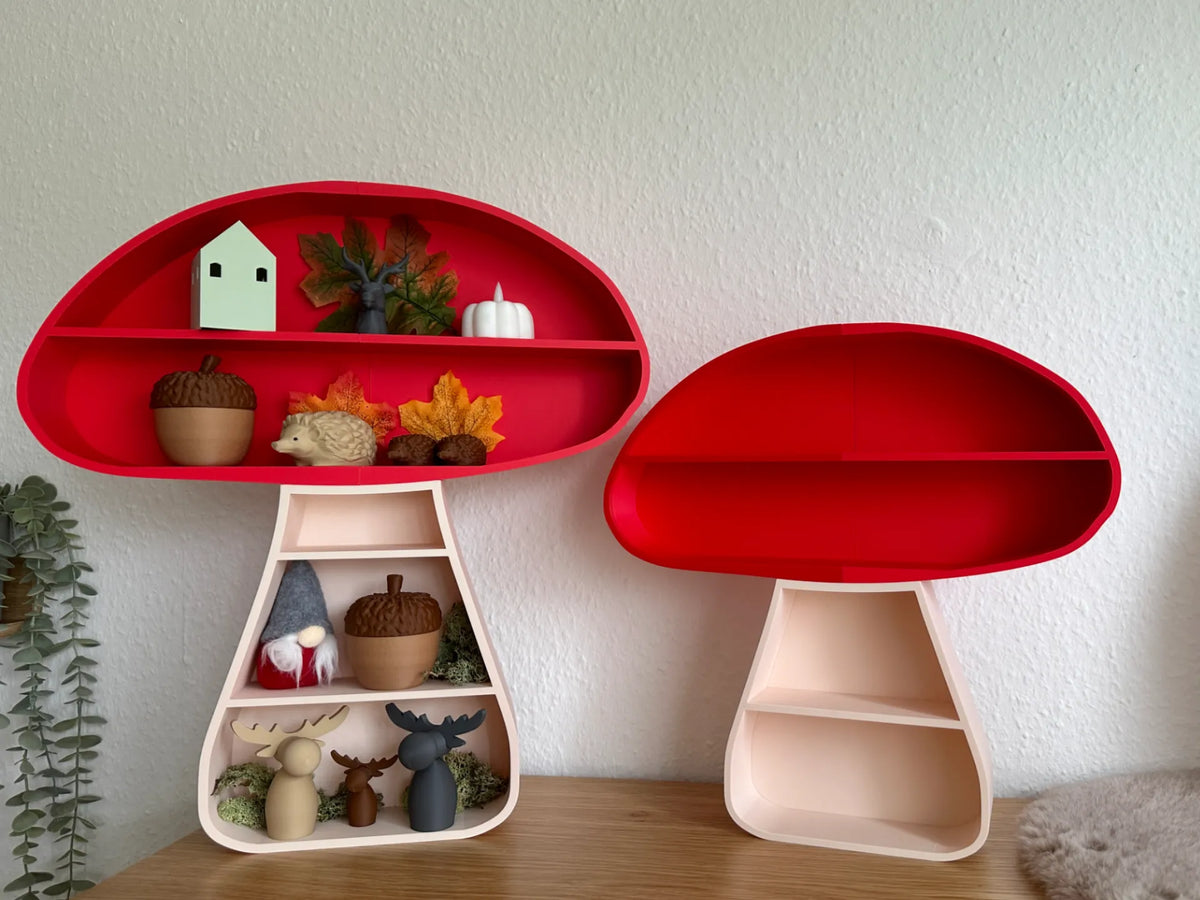 Mini-Raft Decorativ sub Formă de Ciupercă „MushroomShelf” 3D