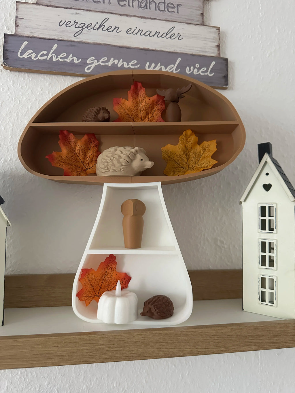 Mini-Raft Decorativ sub Formă de Ciupercă „MushroomShelf” 3D