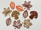 Set Forme Decorative Frunze și Ciuperci „AutumnOutline” 3D