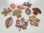 Set Forme Decorative Frunze și Ciuperci „AutumnOutline” 3D