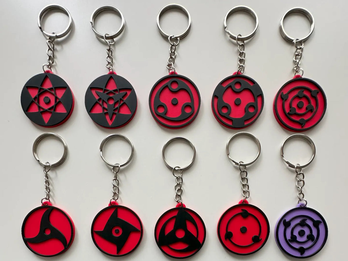 Set Brelocuri 3D cu Ochi Anime și Simboluri Mistice „Anime Eye & Mystic Symbols Keychains”
