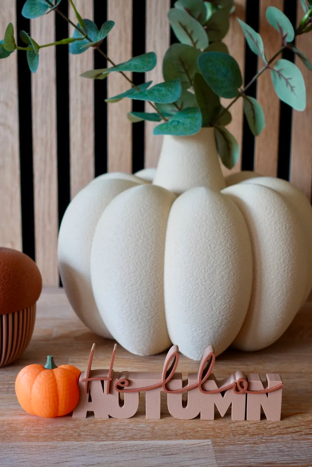 Plăcuță Decorativă cu Text Dublu „Hello Autumn” 3D