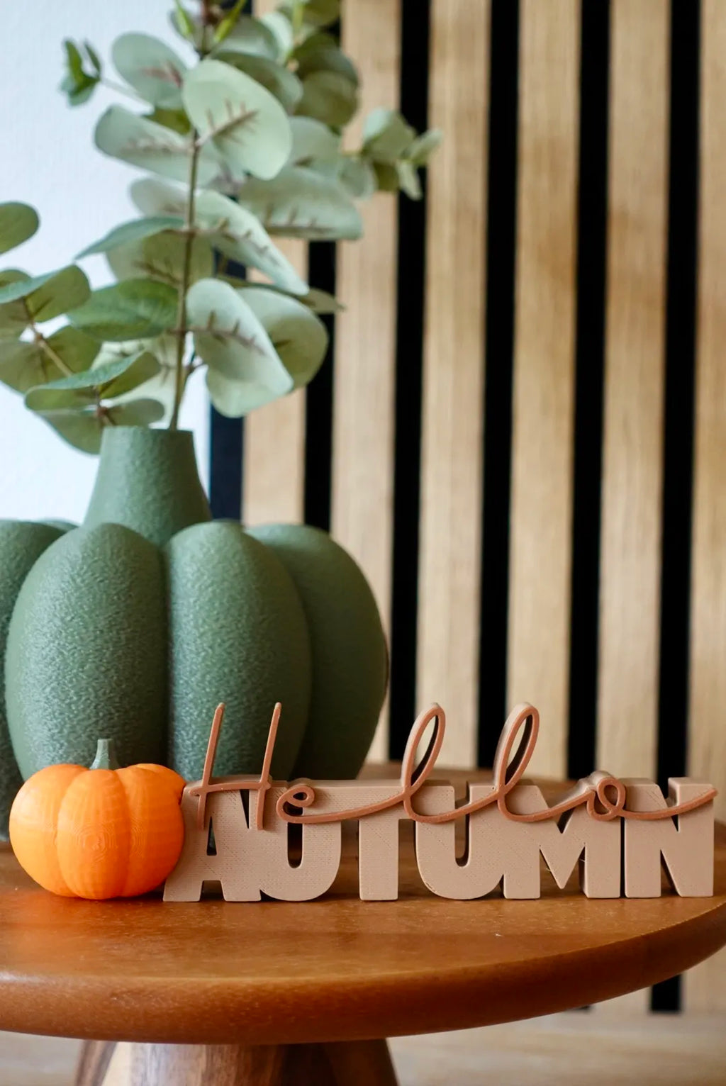 Plăcuță Decorativă cu Text Dublu „Hello Autumn” 3D
