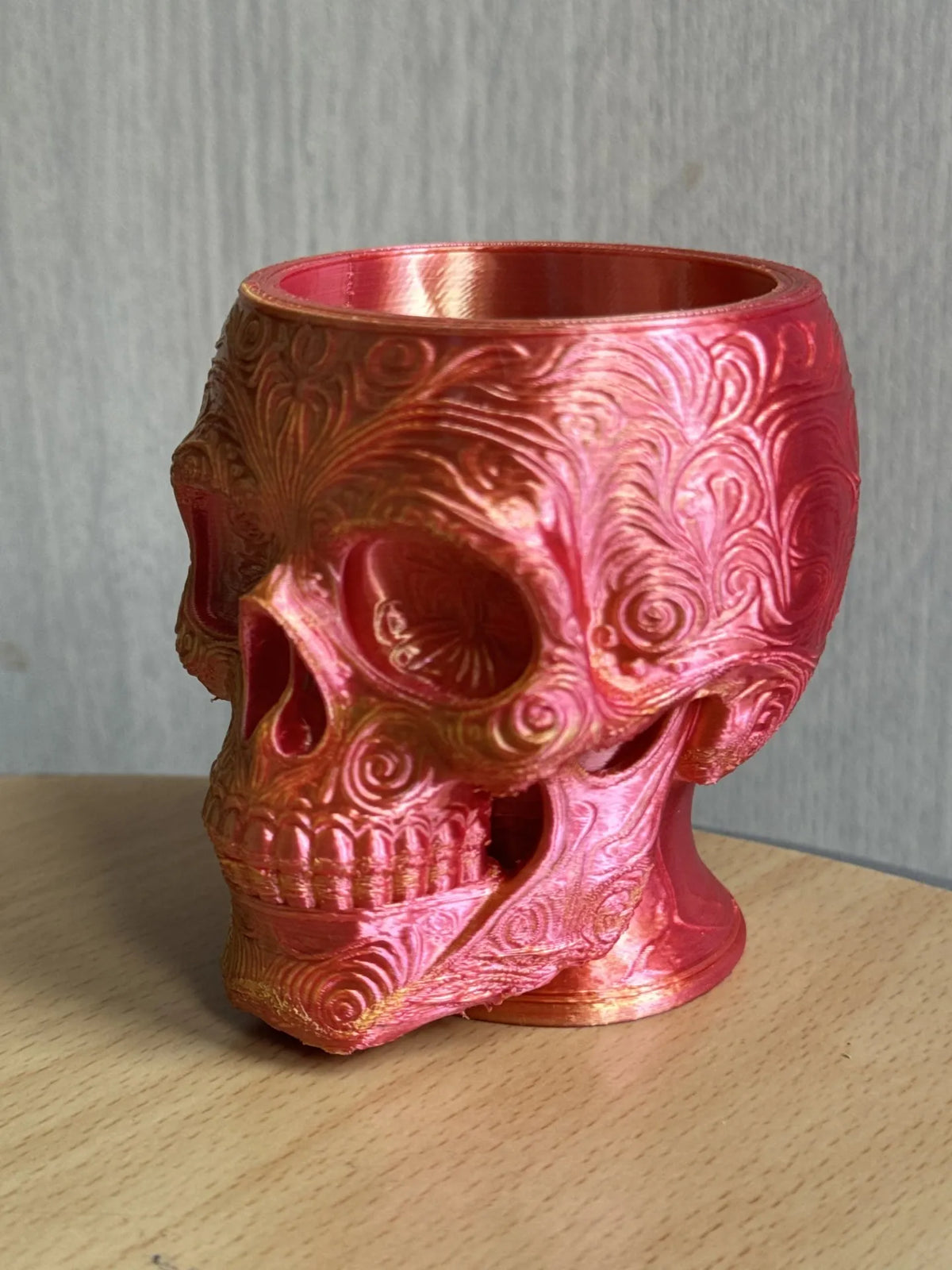 Bol Decorativ Craniu Ornamental / Ghiveci „FiligreeSkullBowl” 3D
