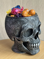 Bol Decorativ Craniu Ornamental / Ghiveci „FiligreeSkullBowl” 3D