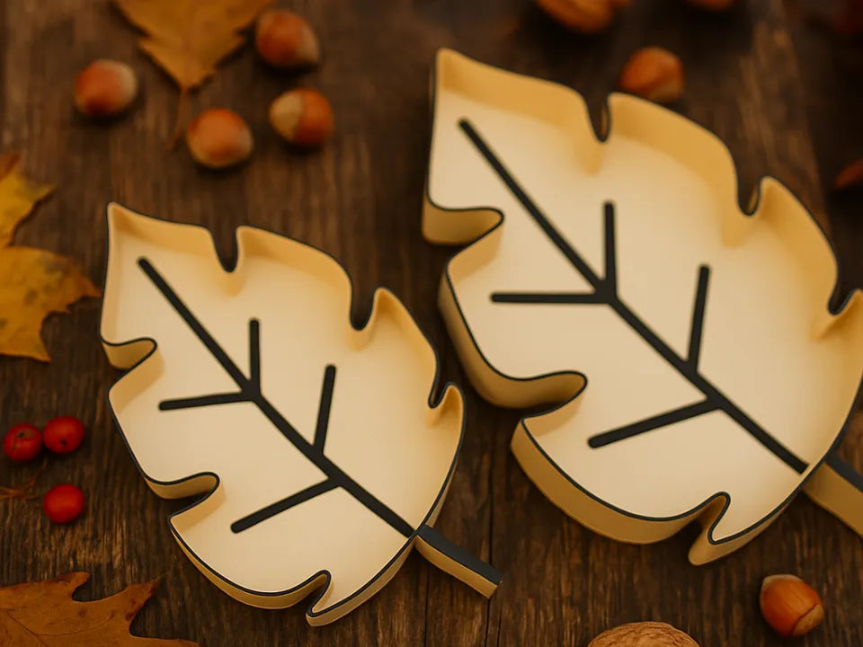 Set Tava / Bol Decorativ Frunză de Stejar „OakLeaf Tray” 3D