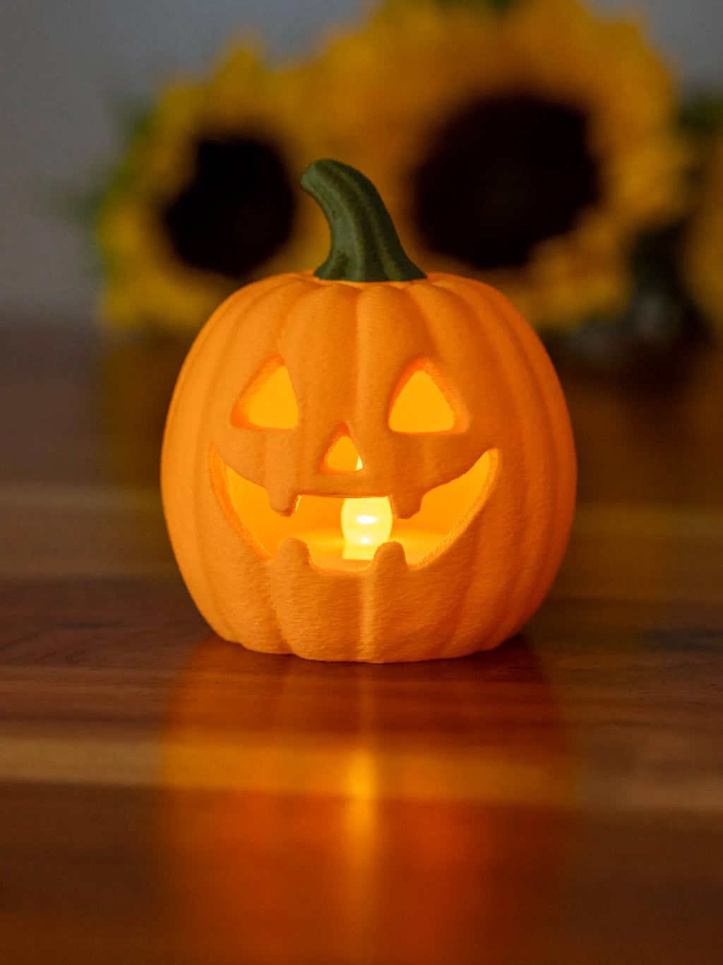 Suport Lumânare LED Dovleac de Halloween „Jack-O'-Lantern Tealight” 3D