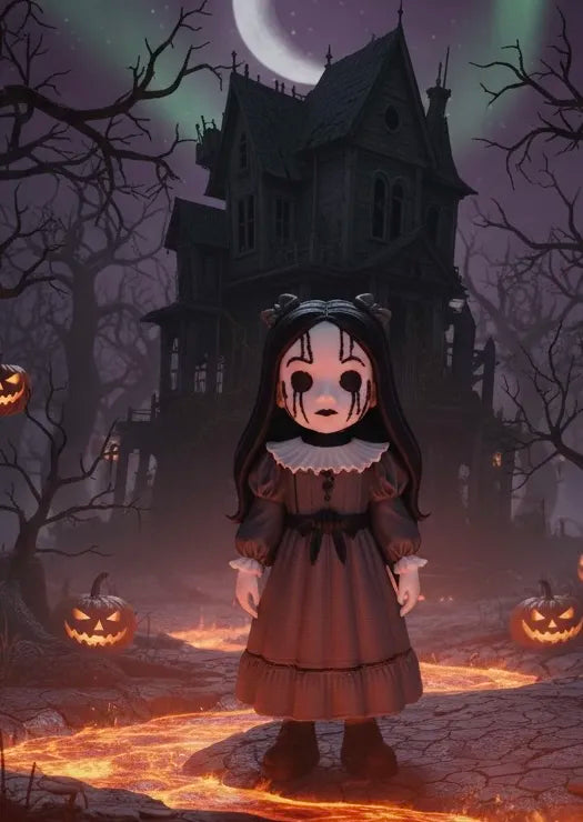 Figurină 3D Păpușă Gotică Stilizată „Gothic Doll”