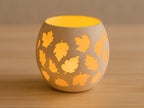 Suport Lumânare Decorativ cu Frunze Decupate „LeafGlow” 3D