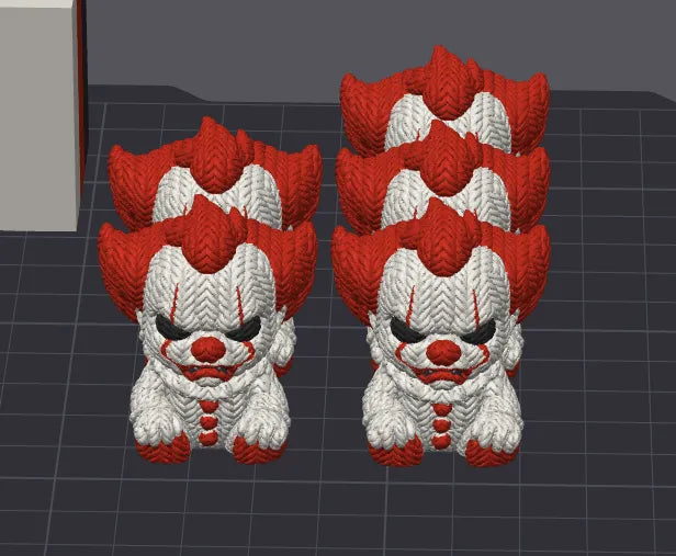 Figurină Decorativă Clovn Înfricoșător Texturat „KnittedPennywise” 3D