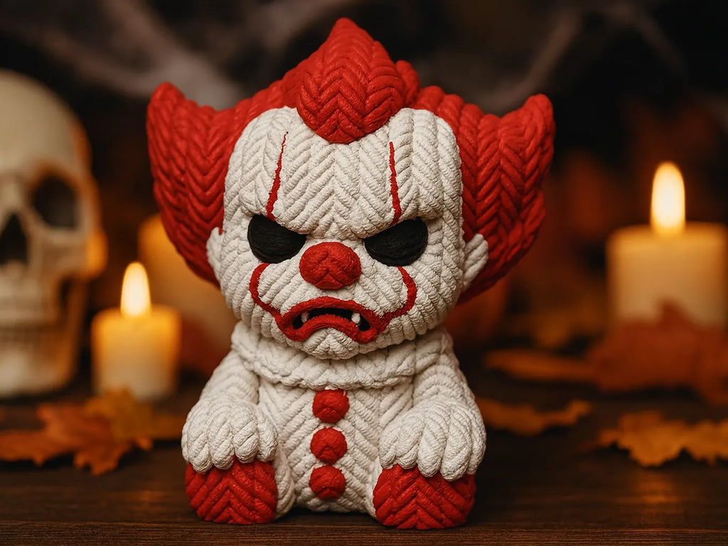 Figurină Decorativă Clovn Înfricoșător Texturat „KnittedPennywise” 3D