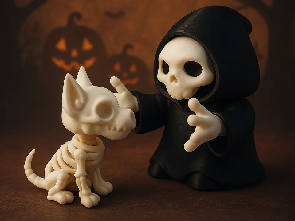 MiniReaper & SkeletonDog | Set Figurine 3D Cute-Horror