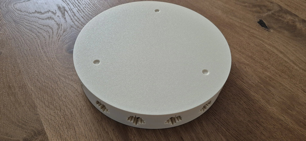 Tavă Decorativă Circulară cu Frunze Decupate „MapleRing Tray” 3D