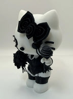 Figurină Decorativă Pisicuță Gotică cu Trandafiri „GothKitty” 3D