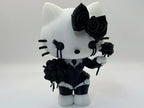 Figurină Decorativă Pisicuță Gotică cu Trandafiri „GothKitty” 3D