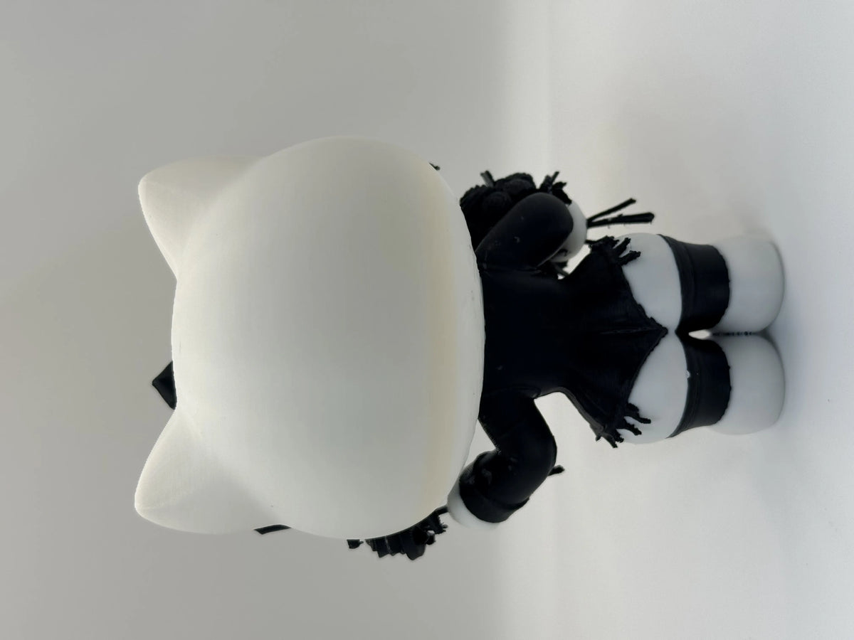 Figurină Decorativă Pisicuță Gotică cu Trandafiri „GothKitty” 3D