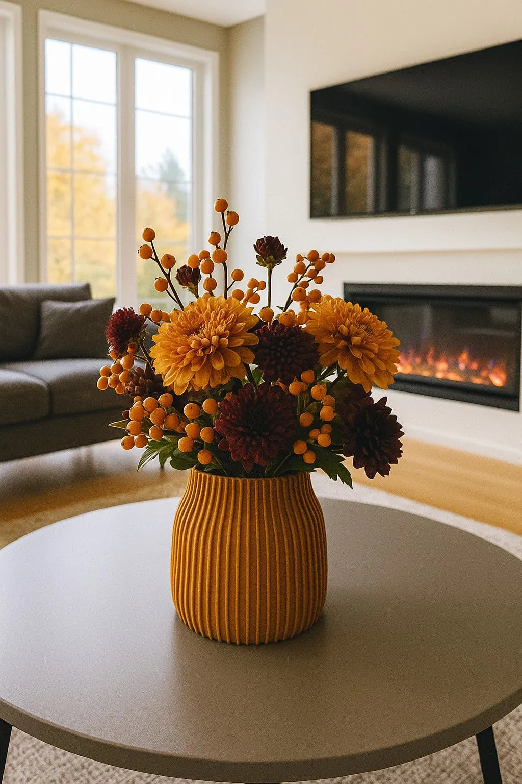 Vază Decorativă Striată „RibbedVase” 3D