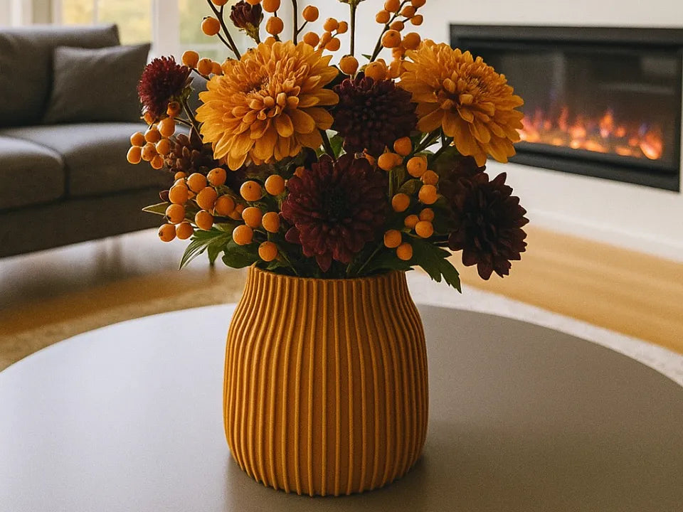 Vază Decorativă Striată „RibbedVase” 3D