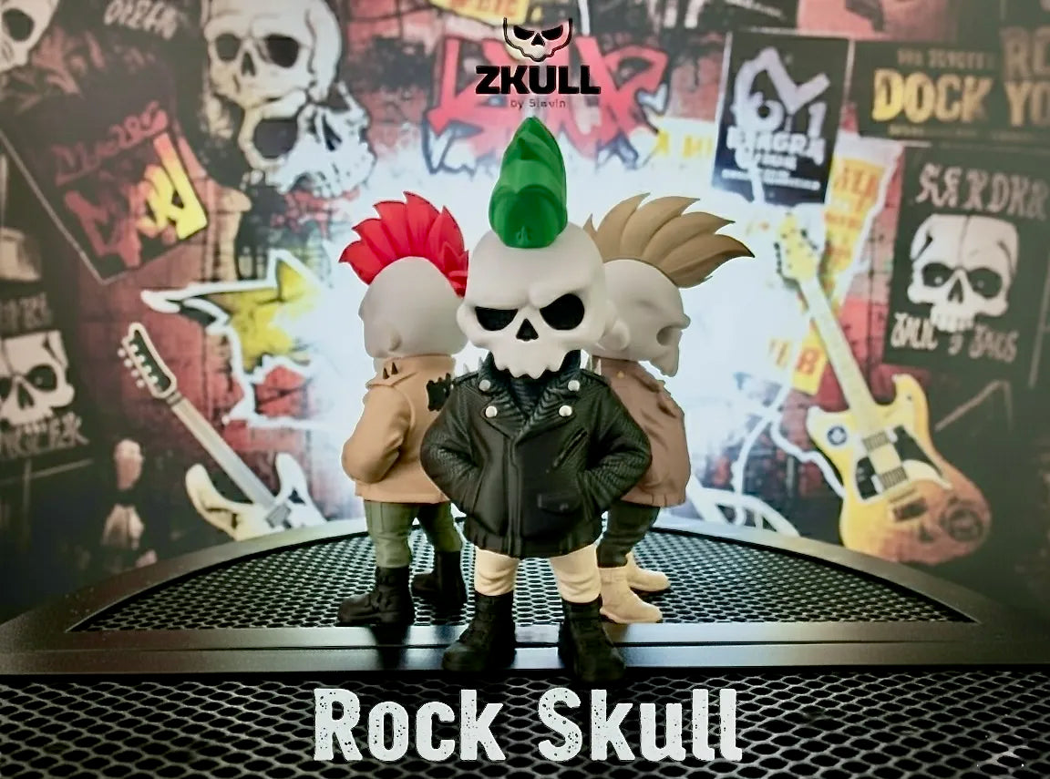 Figurină 3D Rocker Skull cu Creastă „Rock Skull”