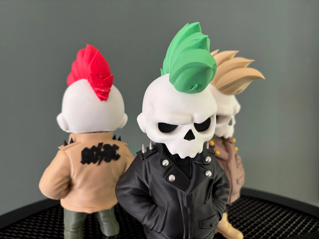 Figurină 3D Rocker Skull cu Creastă „Rock Skull”