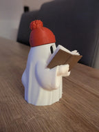 Figurină 3D Fantomă Cititoare cu Căciulă și Cană „Cozy Reading Ghost”
