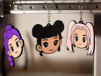 Set Brelocuri 3D cu Personaje Chibi și Coafuri Colorate „Chibi Anime Hair Keychains” 3D