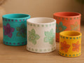 Set Ghivece Decorative cu Motive Florale Reliefate „FloralPot” 3D