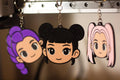 Set Brelocuri 3D cu Personaje Chibi și Coafuri Colorate „Chibi Anime Hair Keychains” 3D