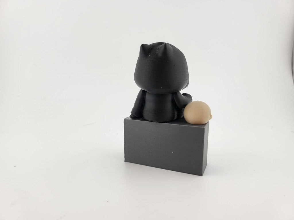 Figurină 3D Grim Reaper pe Piatră Tombatală / Miniatură Tematică cu Schelet