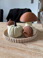 Set Decorativ de Toamnă cu Tavă, Ciupercă și Ghinde „AcornSet” 3D