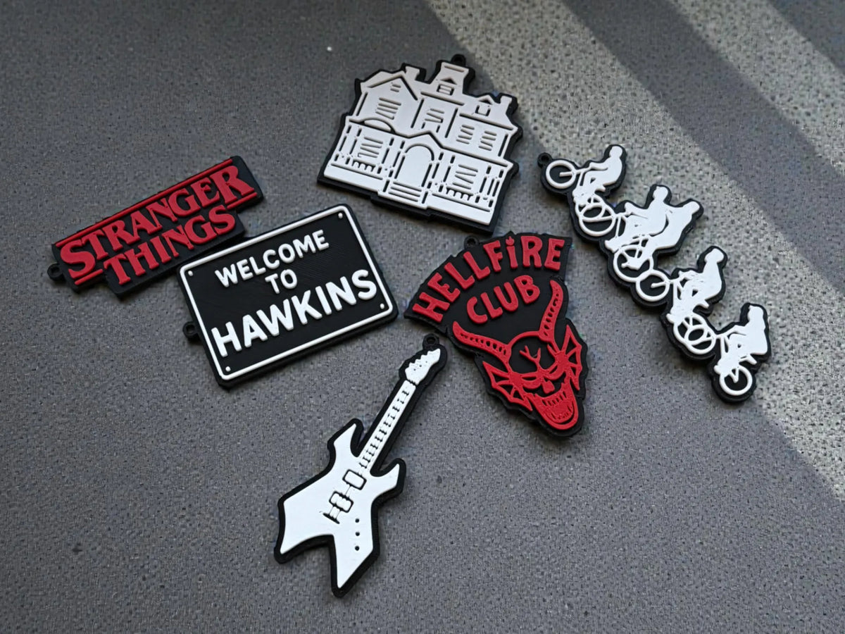 🎸 HawkinsKeys | Set Brelocuri 3D Stranger Things