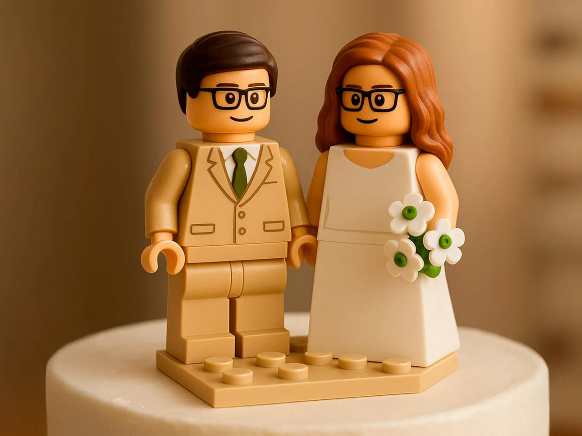 Topper Tort Cuplu Lego „BrickWedding” 3D